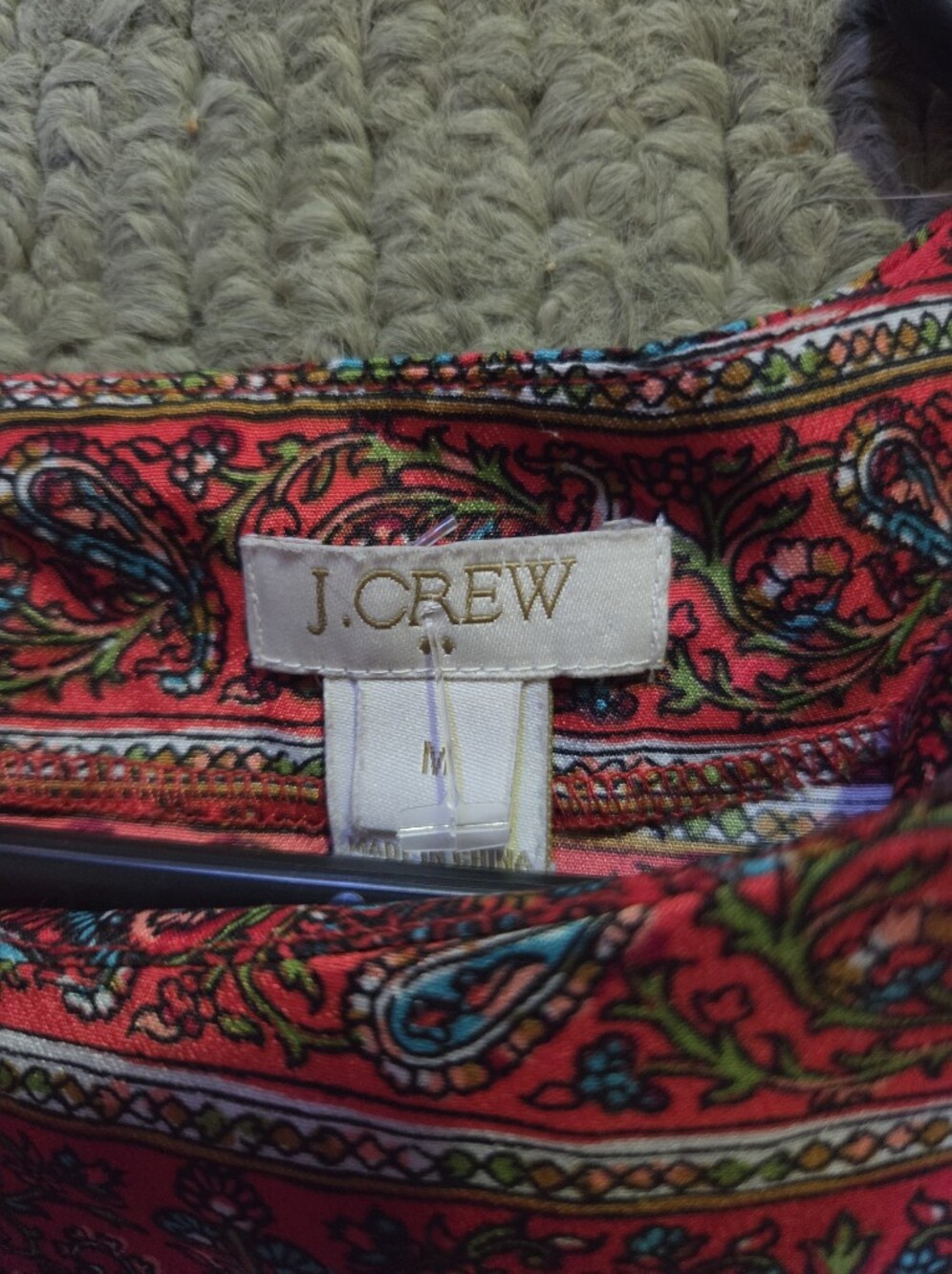 J. Crew Red Paisley & Floral Throw - Picture 3 of 3
